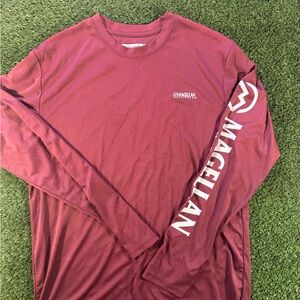 Magellan Outdoors Men's Burgundy Long Sleeve Tee